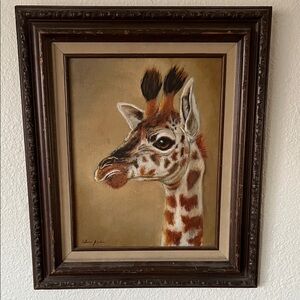 Original oil canvas Giraffe by Elaine Jordan 11x14